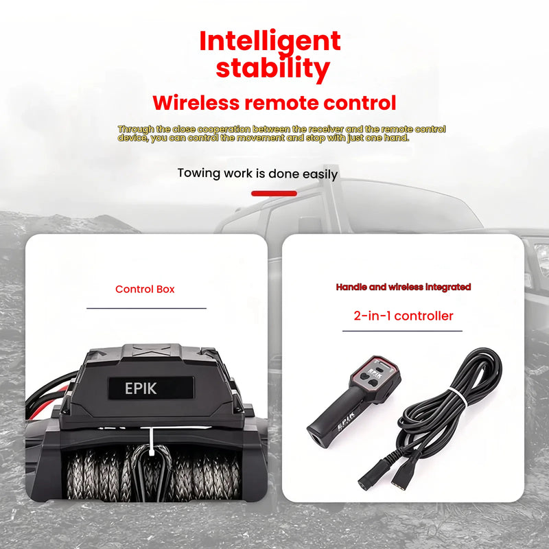 13500 Lbs Load Capacity Electric Winch -12V DC Power for Towing Truck Off Road, 2 in 1 Wireless Remote