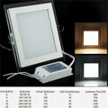 6W 9W 12W 18W 24W LED Panel Downlight Square Glass Panel Lights Ceiling Recessed Lamps LED Spot Light AC85-265V With adapter