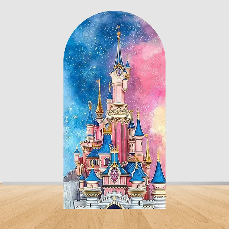Fairy Tale Castle Butterfly Floral Arch Backdrop Cover Princess Girl Birthday Baby Shower Party Decor Photography Backgrounds