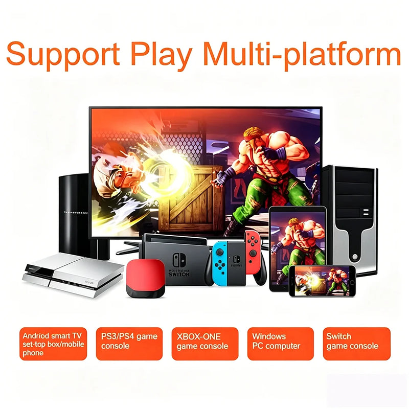 PXN 0082 Arcade Game Controller | Turbo Macro, 4 Strong Suction Cups, Switchable Joystick D-Pad