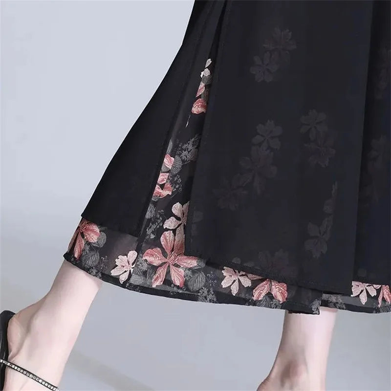 Korean Fashion Capri Pants Women Black Print Summer Thin - View 6 | SAMAG