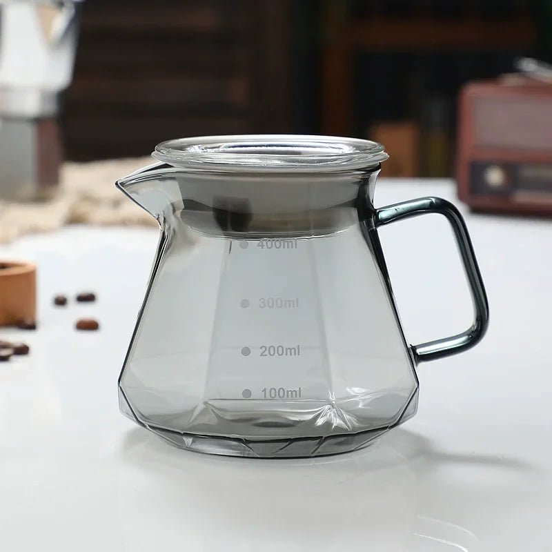 Glass Drip Coffee Maker,Diamond Design Glass Dripper and Filter Holder Manual Coffee Brewer for Home and Office