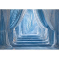 Ice Castle Girls Princess Birthday Party Decor Photography Backdrop Blue Curtains Photozone Background Photo Studio Shoots Props