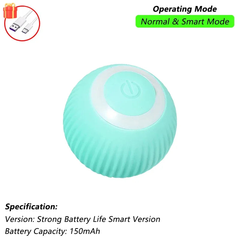 New Cat Interactive Ball Toy Automatic Rolling Ball Faux Tail Rechargeable Smart Pet Electric Toy Dog Cat Training Imitate Mouse
