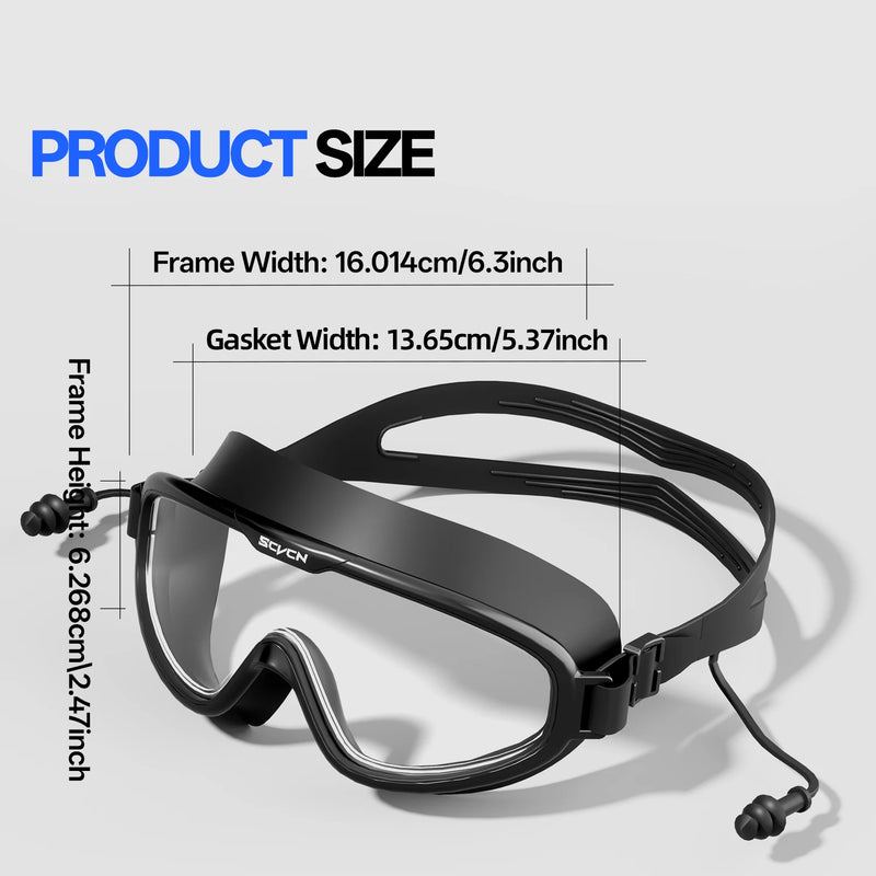 SCVCN Swim Eyewear Full Frame Clear Goggles for Swimming | SAMAG