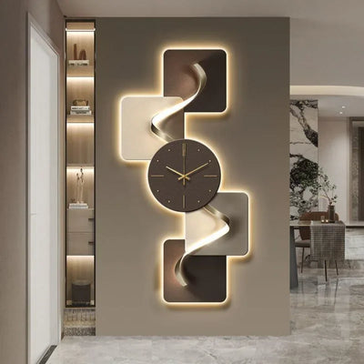 Modern Wall Clock Carbon Crystal Panel Frameless Design | SAMAG