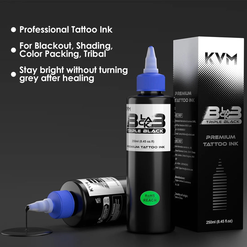 1Pcs 8oz Professional Black Tattoo Ink Pigment Body Art Tattoo Ink Permanent Makeup Beauty Paints for Body Tattoo Accessories