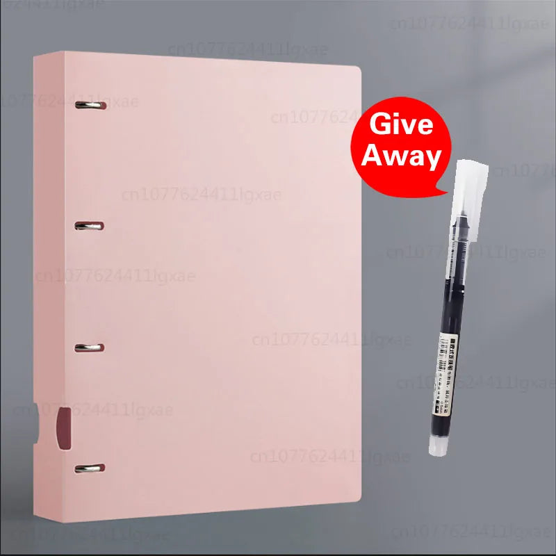 A4 File Folders Display Book 4 Hole Binder Folders Morandi Color Waterproof Document Ring Binder Folder Office School Supplies