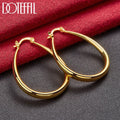DOTEFFIL 18K Gold Smooth Circle 41mm Hoop Earrings For Women Man Lady Gift Fashion Charm Wedding Jewelry | SAMAG