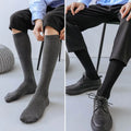 Men Long Socks Knee High Cotton Solid Business Soft | SAMAG