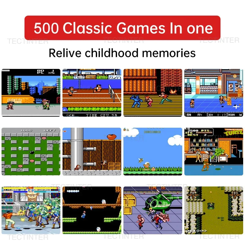 Retro Portable Mini Handheld Game Player 2.4 Inch 8 Bit Video Game Console with 500 Built-in Games Kid-Friendly Gameboy Gift.
