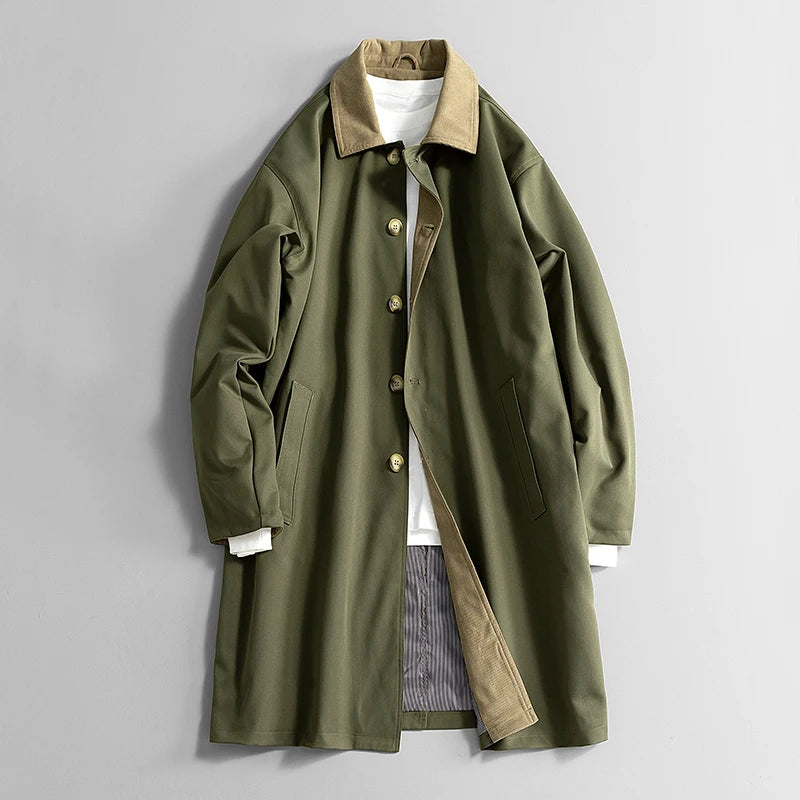 Plus Size 8XL Men Spring Trench Turn Down Collar Long Windbreaker Jacket Male Oversize Big Large Windproof Coat Autumn Outwear