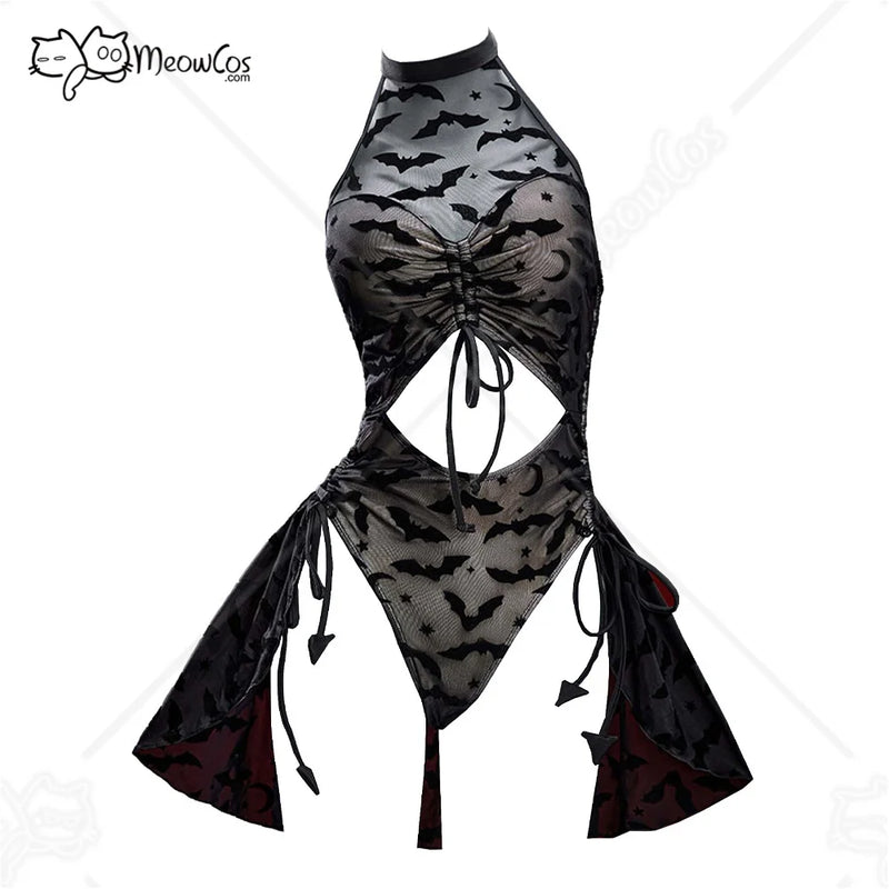 Meowcos.com Women's One Piece Swimsuits Gothic Halter | SAMAG