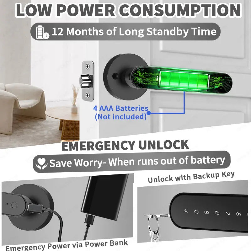 TTlock Smart Door Lock Fingerprint  Recognition Lock Smart Life Control Security Protection Smart Home System