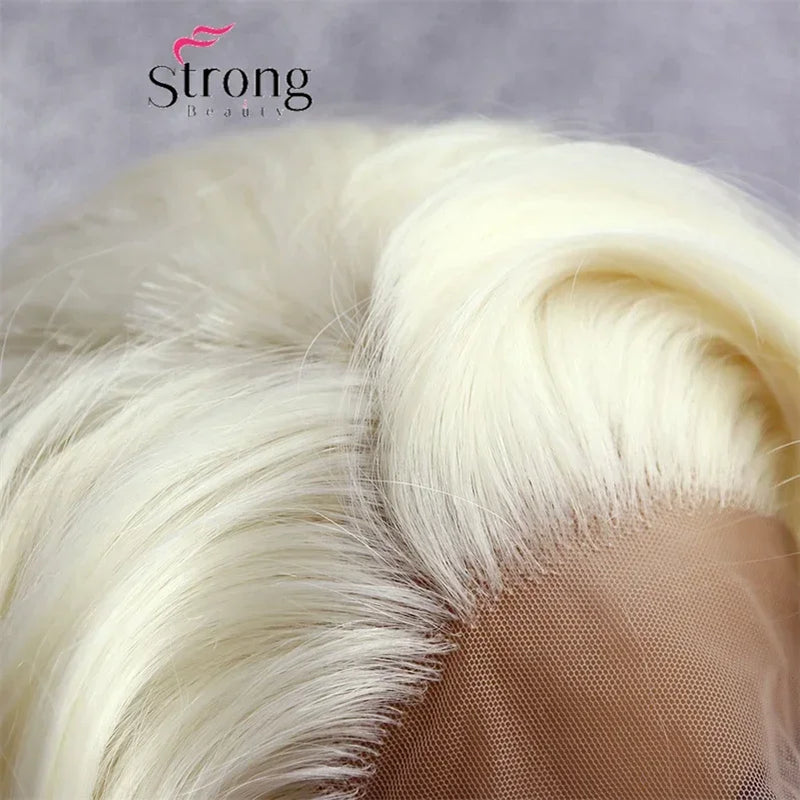 Short Bob Lace Wig Blonde Curly Synthetic Lace Front Wig For Women Natural Hairline Heat Resistant Synthetic Wigs