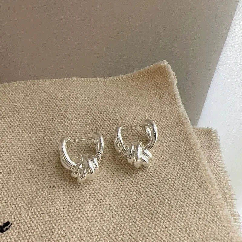 VENTFILLE 925 Sterling Silve Star Hoop Earring for Women Zircon Geometry Wide Office Versatile Jewelry Birthday Gift Dropship