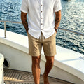 Men's Island Vacation Shirt & Shorts, Textured Breathable | SAMAG