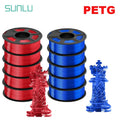 SUNLU PETG 3D Filament 1KG Biodegradable 1.75MM 10Rolls Bright Color Good Toughness Excellent Acid Alkali Weather Resistance