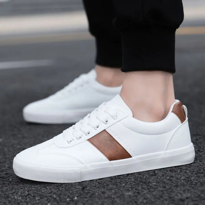 Men's Fashionable Casual Sports Sneakers - Round-Toe Lace-Up Design, Offering a Comfortable Experience Suitable for All Seasons