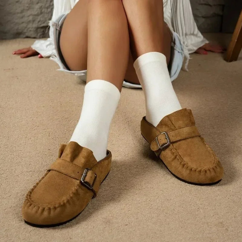 New Women Shoes Clogs for Women Fashion Cork Suede Mules Slippers Classic Cork Antislip for Outdoor Slippers with Arch Support