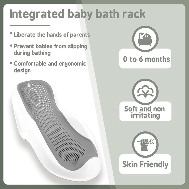 Soft Baby Bath Support for Newborns - Ergonomic, Easy to Clean & Comfortable Anti-Slip Infant Bath Seat with Quick Drying Design