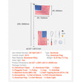 VEVOR 16/20/25/30ft Flag Pole for Outside House In Ground Thick Aluminum Flagpole Kit with 3x5American Flag for Yard Residential