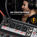 KDES Audio Mixer 4-6-8 Channel 99 DSP Effect Record PC 48V Phantom Power USB Sound Mixers Bluetooth DJ Console Mixing for Karaok