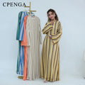 2 Layer Dubai Abaya Muslim Woman Dress Chevron Loose | SAMAG