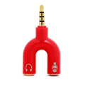 1PC Dual 3.5MM Y-type  Adapter Headphone Plug Audio Cables Splitter Microphone 2 in 1 Swivel Connector Jack Plug Adapter