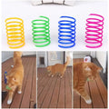 4Pcs Cat Spring Toy, Cat Spiral Toys Interactive for Indoor Colorful Cats Plastic Springs Coil for Kitten Hunting Swatting