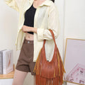 Long Tassels Women handbag Fashion Shoulder Bags for ladies hand bag Soft PU leather casual hobos armpit bag female Tote