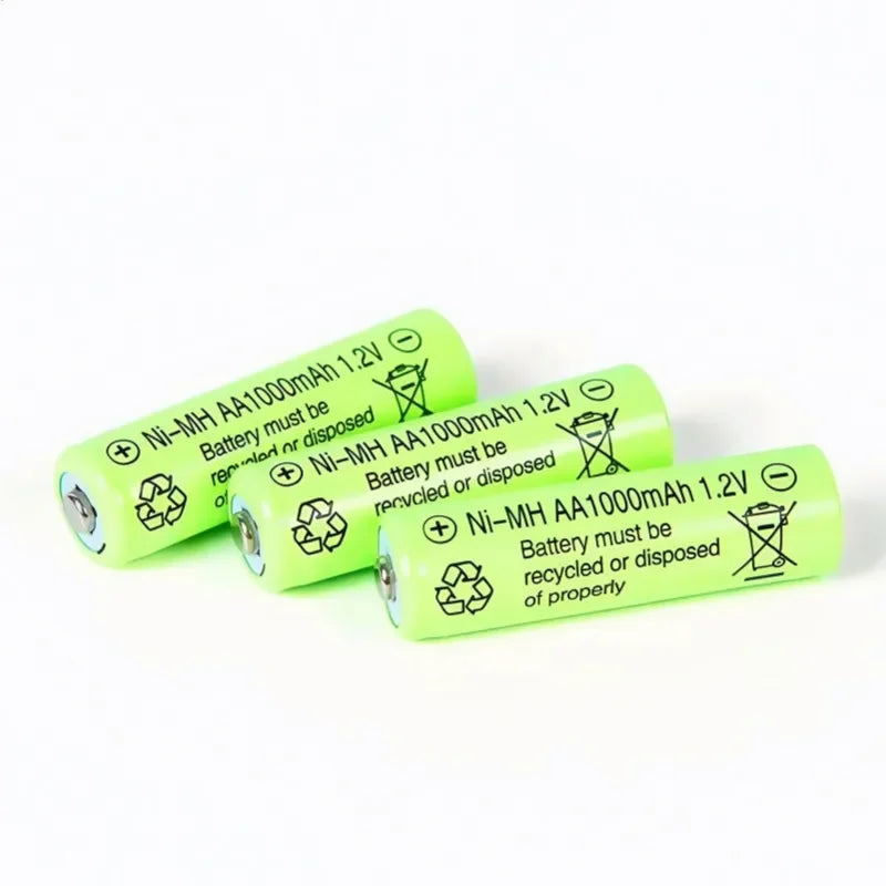 1.2V 1000mAh AA Ni-MH Rechargeable Battery, High Capacity, Long Lasting Power for Remote Controls, Toys, Clocks