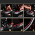 Leather Car Steering Wheel Cover Car Braid On The Steering Wheel 38 CM DIY Universal Auto Steering Wheel Cover Leather Case