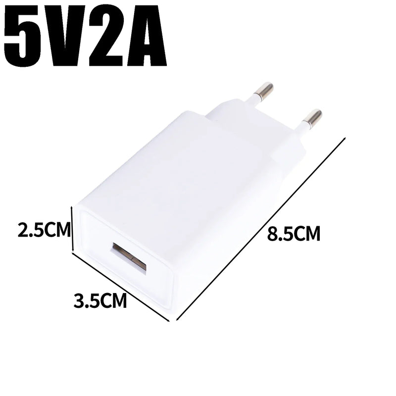 1-5Pcs Universal EU Plug Travel USB Wall Charger 5V2A 1A Power Adapter USB-A Phone Charging for Samsung IPhone IPad Xiaomi Huwei
