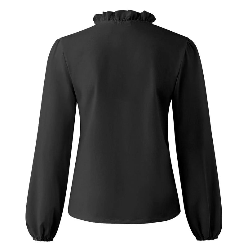 New European and American Long Sleeved Ruffled Shirt - View 2 | SAMAG