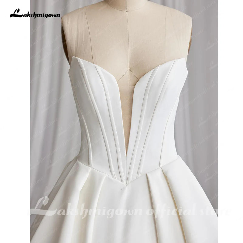 Lakshmigown Off The Shoulder Crepe Satin A - Line Bridal - View 4 | SAMAG