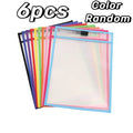 2-10pcs Document Storage Bag Reusable Waterproof Clear Color Random File Folder Dry Wiping Kids Drawing Board for School Office