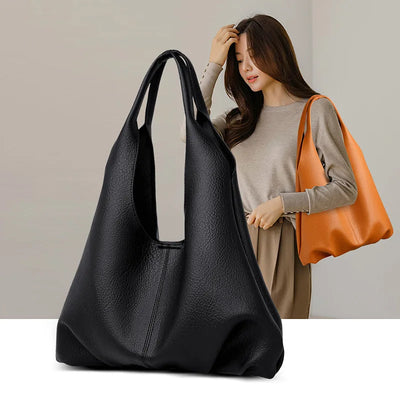 Oversized Soft Leather Hobo Tote Bag, Spacious, Stylish | SAMAG