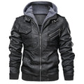 Leather Vintage Locomotive PU Leather Jacket Autumn And Winter Detachable Men's Hooded Jacket