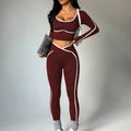 Women's Fall/Winter New Arrival Round Neck Long Sleeve Yoga Top Outdoor Sports Fitness Yoga Pants