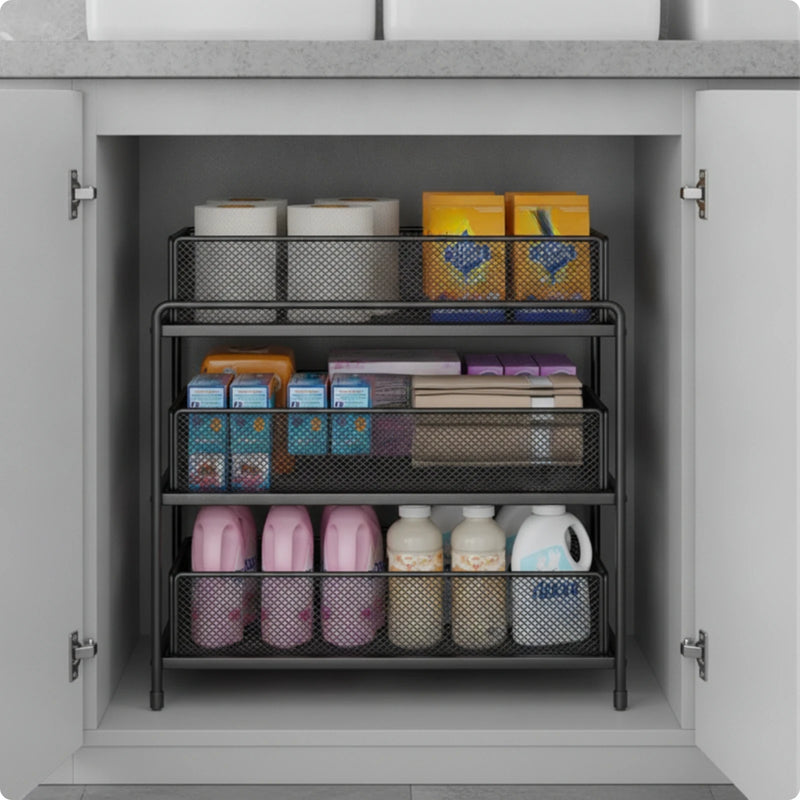 Under - Sink Storage Rack Space - Saving - Organizer with Pull - out Baskets Heavy Duty for Bathroom - View 7 | SAMAG