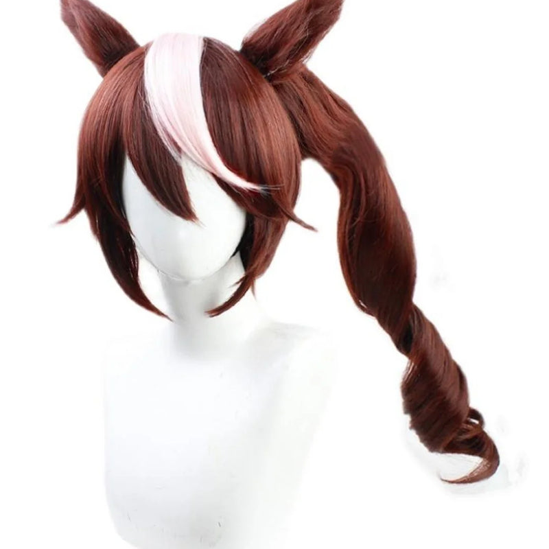 Anime Uma Musume Pretty Derby Tokai Teio Wig Brown ponytail cosplay wig Halloween party wig
