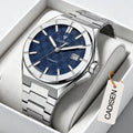 CADISEN Watch Business Automatic Watches Mens Japan 8215 Mechanical Luminous AR Sapphire 100M Waterproof Calendar WristWatch+Box