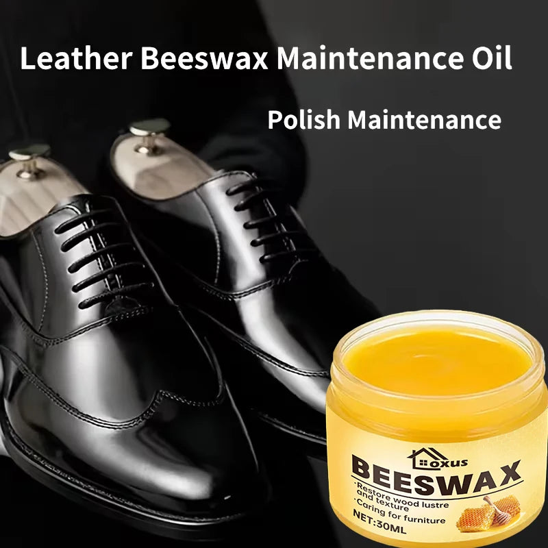 30ml New Universal Beeswax Shoe Polish Kit - Quick Shine, Deep Nourishment, All Colors, Easy, Long-lasting Protection
