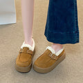 Winter Elegant Round Toe Sexy and Buckle Velvet Thick Soled Casual Shoes  Fashionable and Popular New Comfortable Women's Shoes