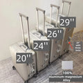 100% Aluminum-magnesium Alloy Travel Suitcase High Quality Rolling Luggage 20/24/26/29'' Trolley Luggage Carry-On Cabin Suitcase