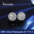 Promotion Moissanite Earrings for Women Pass Diamond Test Pen 100%  With Certificate Ear Studs 925 Sterling Silver Fine Jewelry