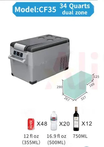 32L/42L Car Portable Electric Cooler Compressor Cooling with Digital Display Temp Control for Home, Outdoor, Camping and Travel