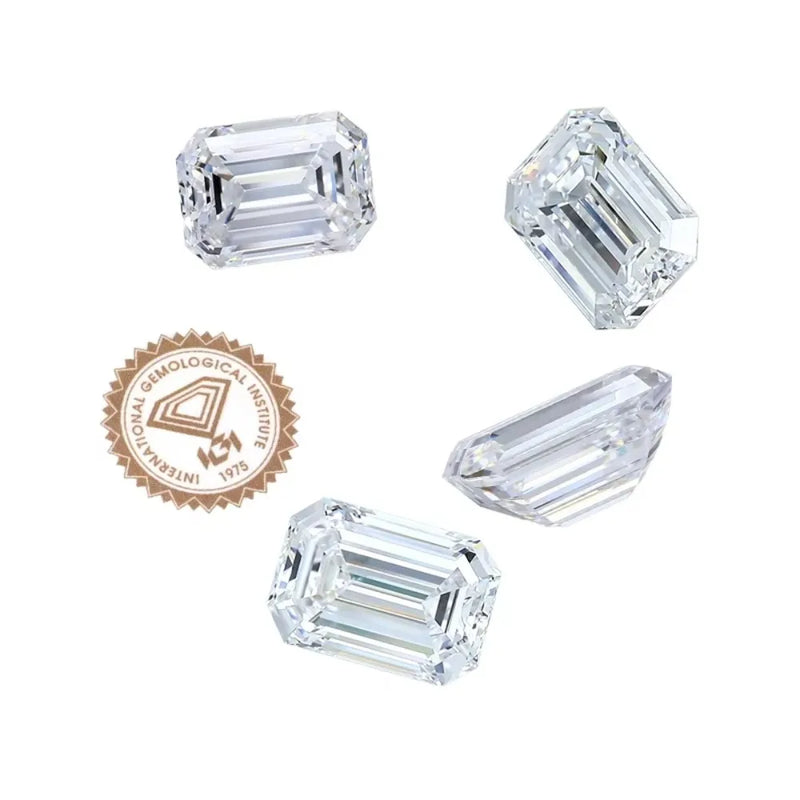 Emerald Shape Lab Grown Diamonds With IGI Certificates 1ct 1.5ct 2ct 2.5ct 3ct 5ct CVD HPHT Lab Created Diamond Wholesales