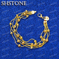 SHSTONE 18K Gold Multi Chain Bead Bracelets For Woman Party Wedding Engagement Fashion Fine Jewelry Lady Birthday Christmas Gift